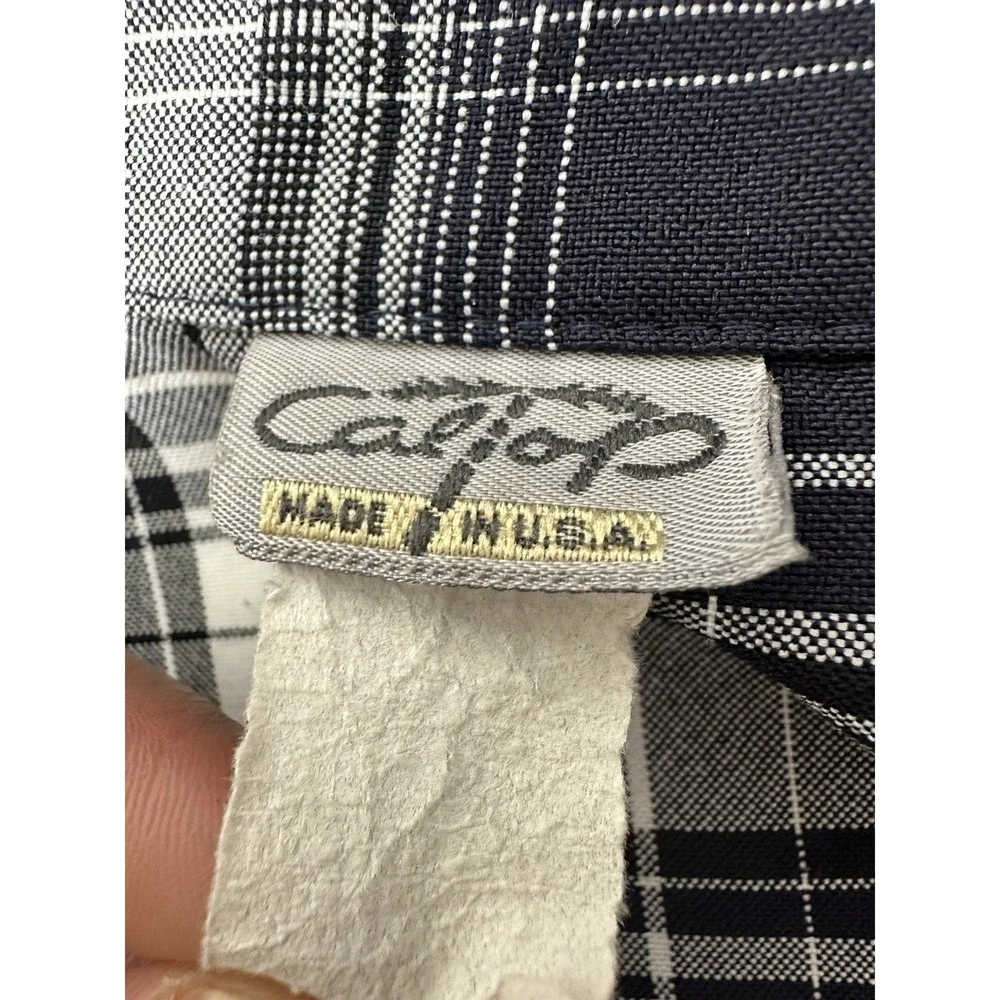 Vintage CalTop Shirt Mens 2X Plaid Button Up Short‎ Sleeve Y2K Classic Excellent